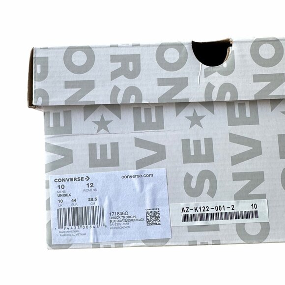 🖤Converse Chuck Taylor Hi Women Shoes Sz 12 Comme des Garcons PLAY Blue 171846C - Picture 10 of 13